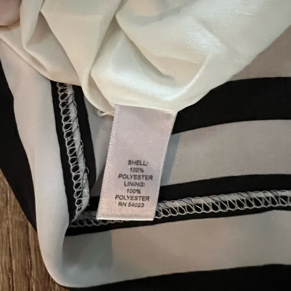 NWOT Banana Republic White Black Stripe Lined Halter Dress Women's Size 00P - Picture 4 of 5